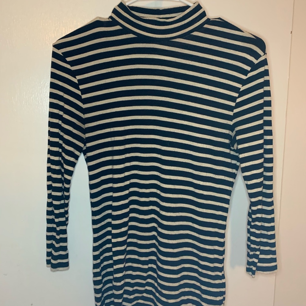 Striped turtle neck blouse